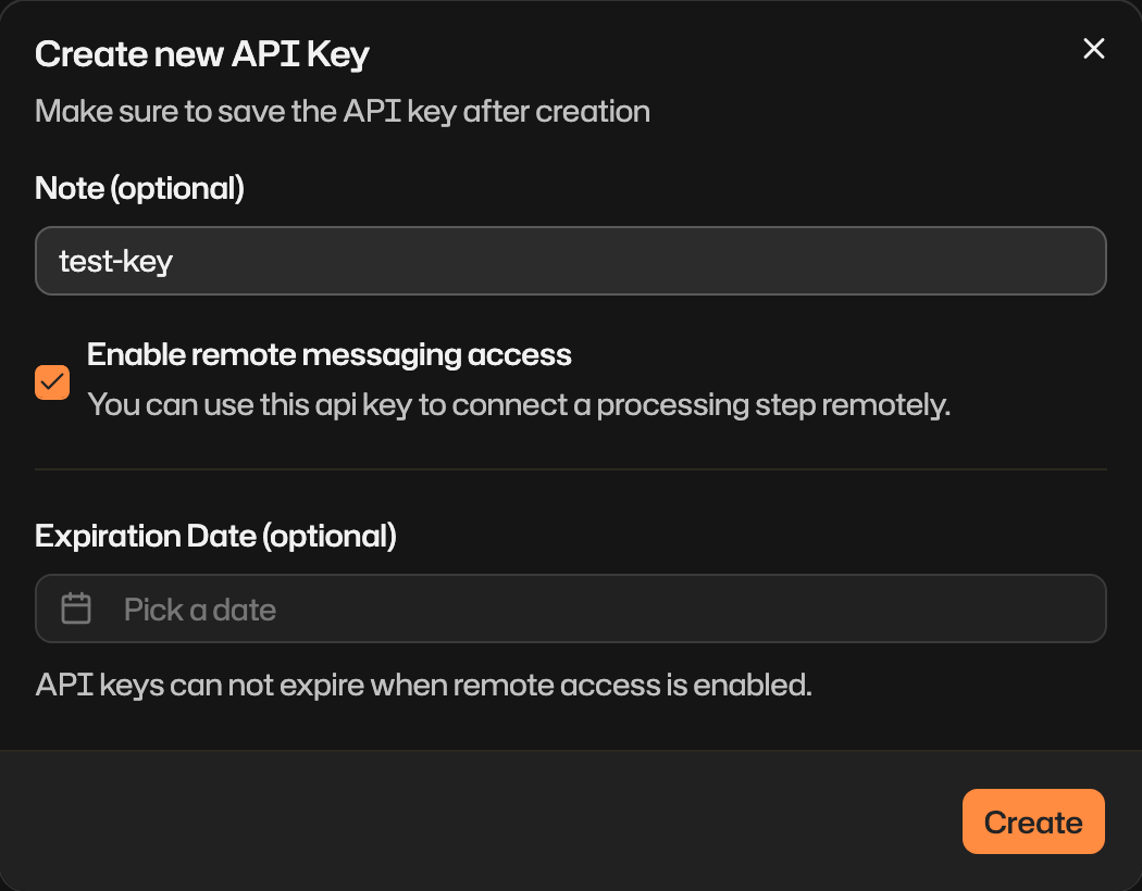 Configuring your new API key