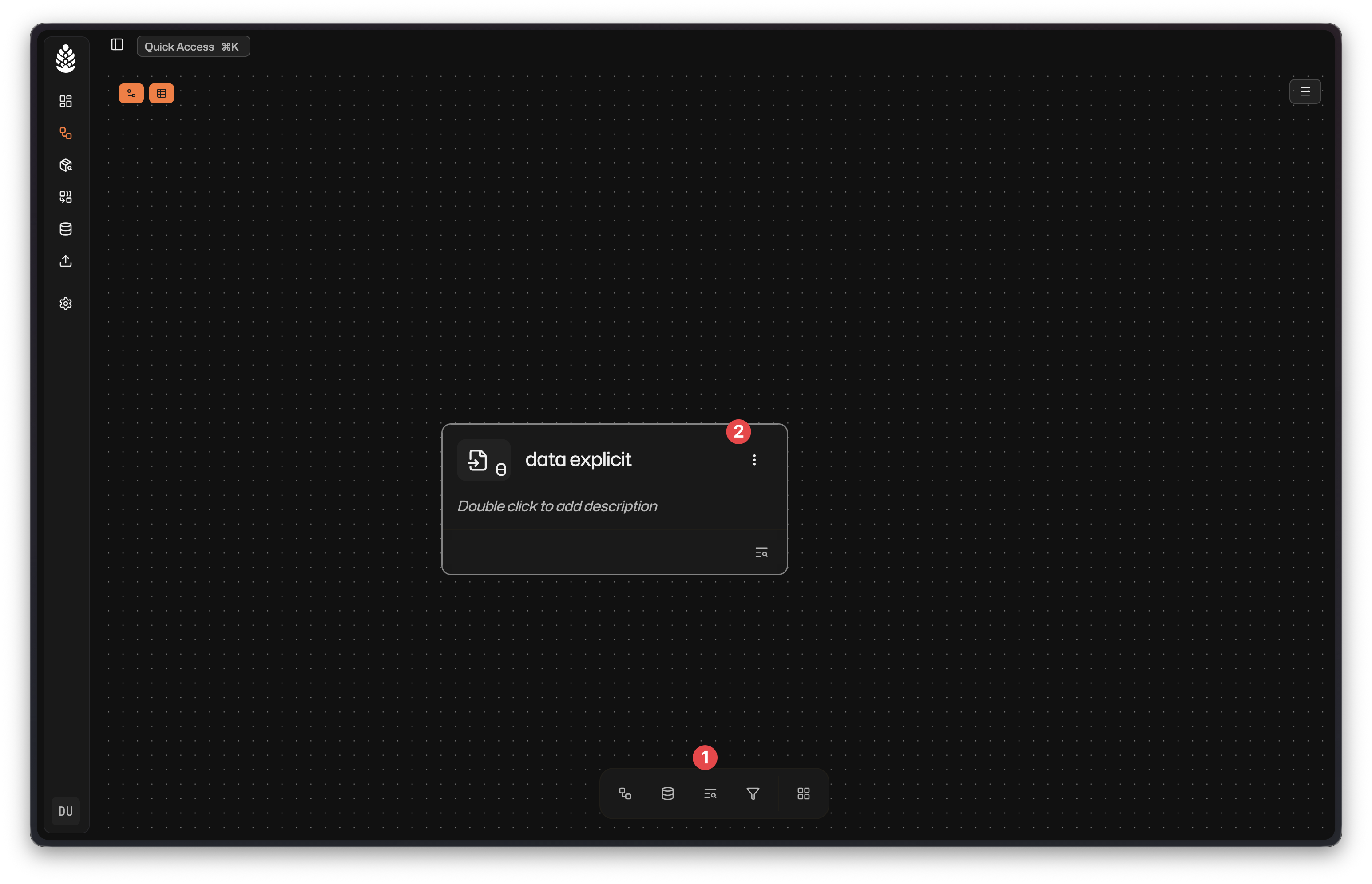 Creating a data explicit