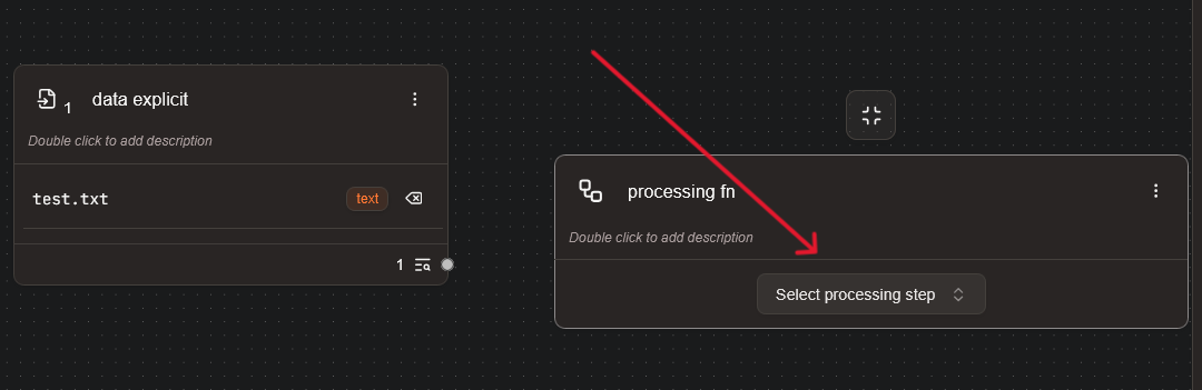 Selecting a processing step